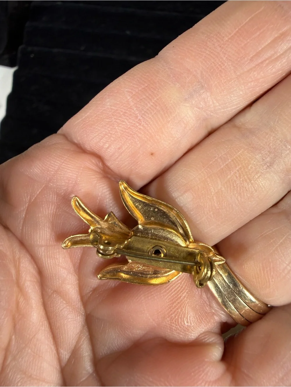 Vintage Coro Blue Crystal Bird Pin